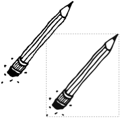 Bitmapvorlage und vektorisierte Kopie